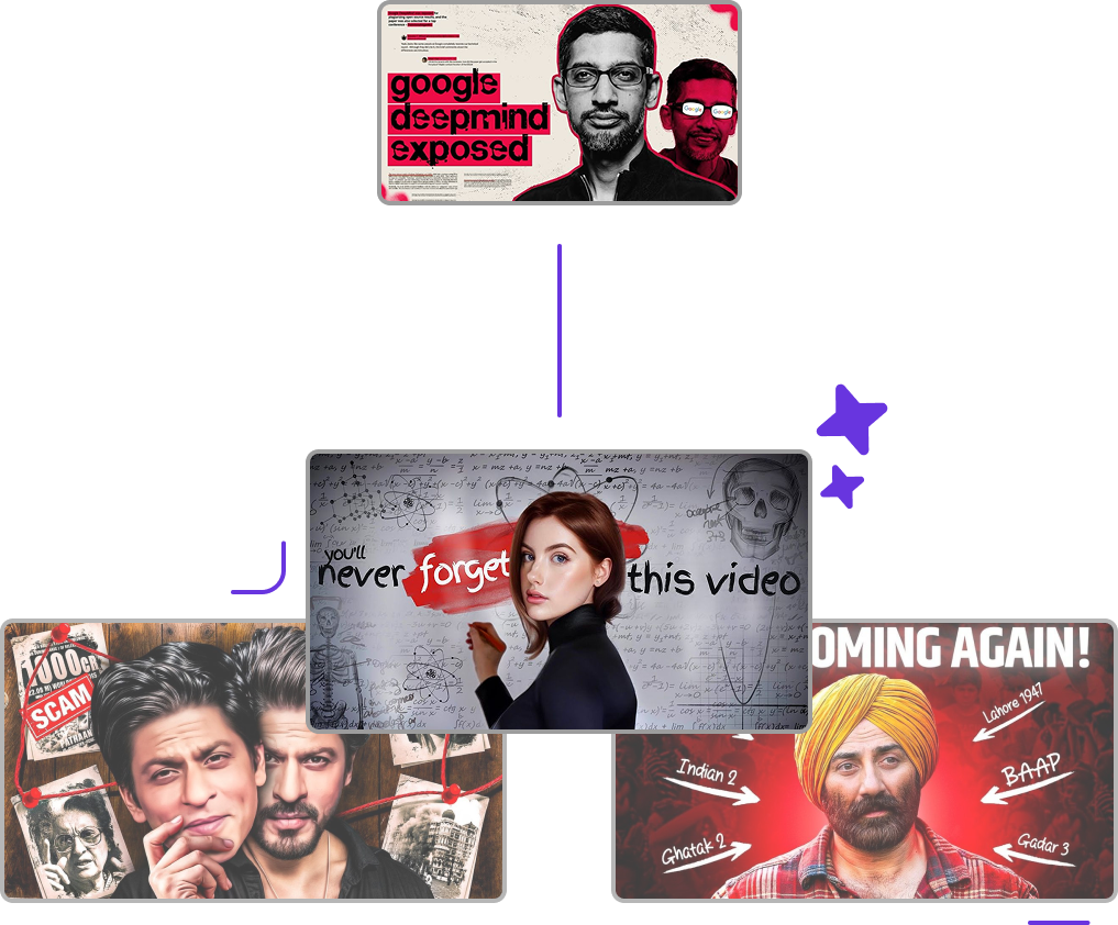 Create Variations demonstration showing AI generating multiple thumbnail variations from one original design